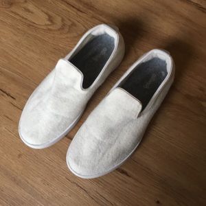 Allbirds Slip On White Wool Flat Sneakers